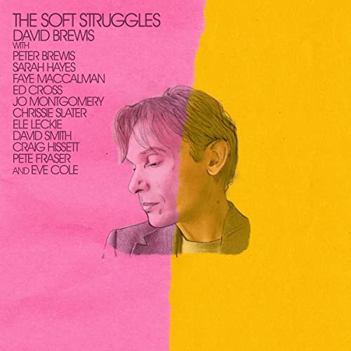CD cover: portrait of a man split between pink and yellow halves.