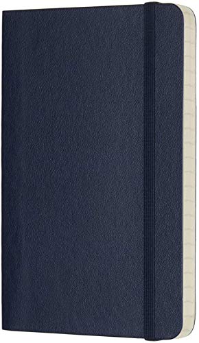 Moleskine Classic Ruled Paper Notebook - Soft Cover And Elastic Closure Journal - Color Sapphire Blue - Pocket 9 X 14 A6 - 192 Pages