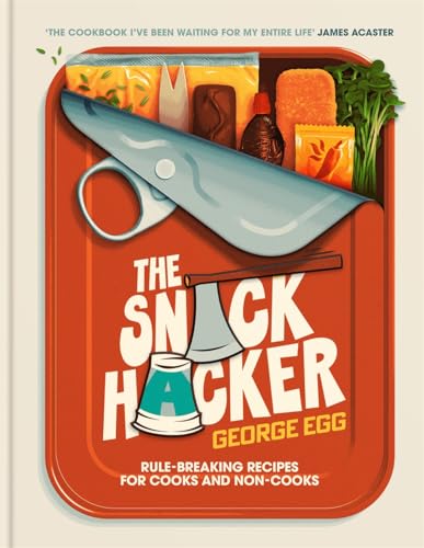 Book cover: "The Snack Hacker" with snacks spilling from an open tin.