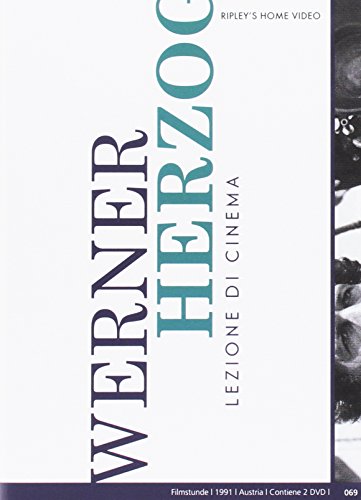 DVD cover for "Lezioni Di Cinema" by Werner Herzog, white background.