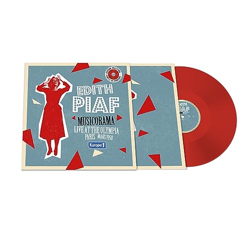 Edith Piaf vinyl record with red cover art and red disc.