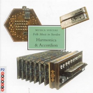 CD cover featuring a harmonica, accordion, and decorative Swedish folk art.
