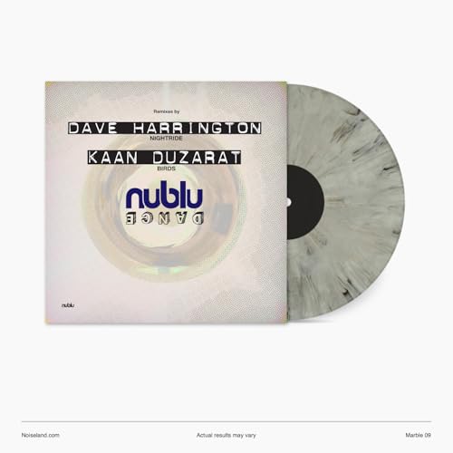 Vinyl record and sleeve for "Nublu Dance Three" with marbled grey disc.