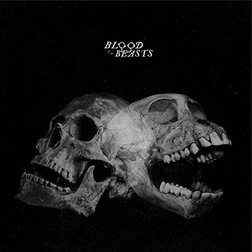 Black and white album cover featuring two animal skulls facing each other.