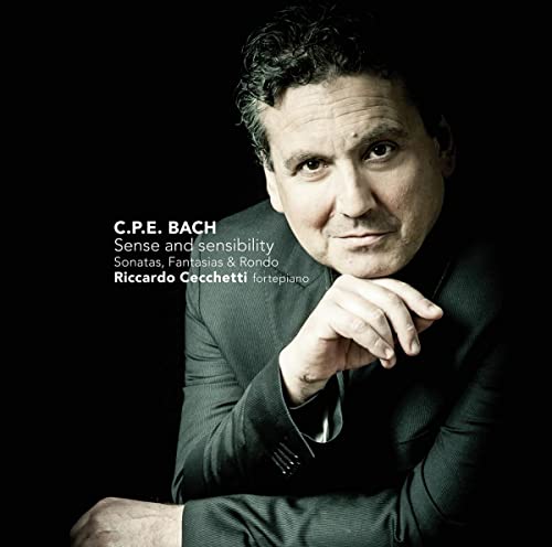 Portrait of pianist Riccardo Cecchetti with album title text overlayed.