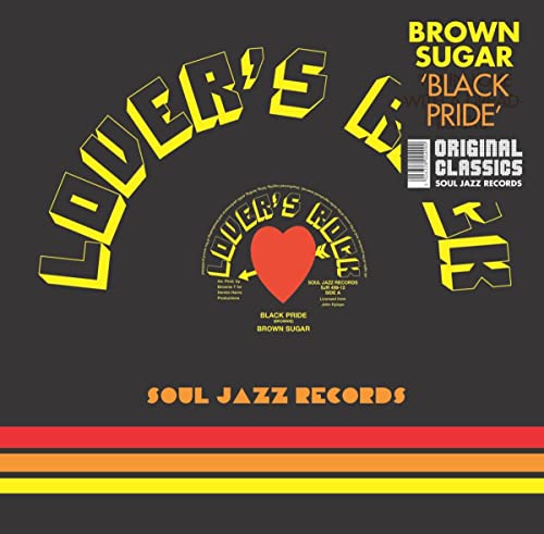 Vinyl record cover for Brown Sugar’s “Black Pride” with yellow and red text.