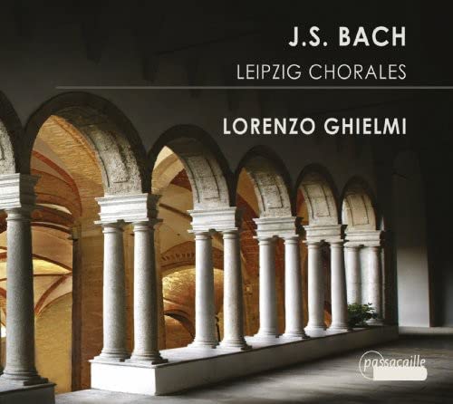 CD cover for J.S. Bach’s Leipzig Chorales, featuring an arched stone corridor.