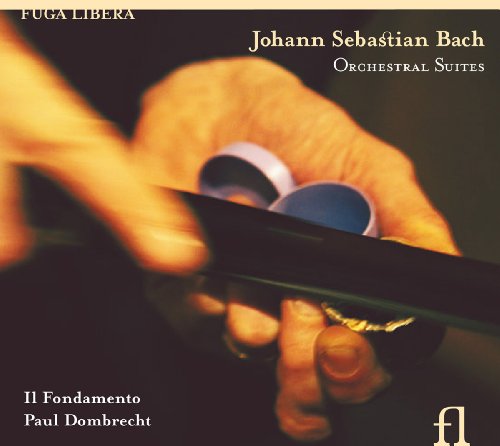 CD cover for Bach’s Orchestral Suites, featuring hands on a bow.