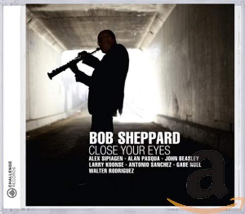 CD cover: Bob Sheppard playing clarinet in a concrete tunnel.