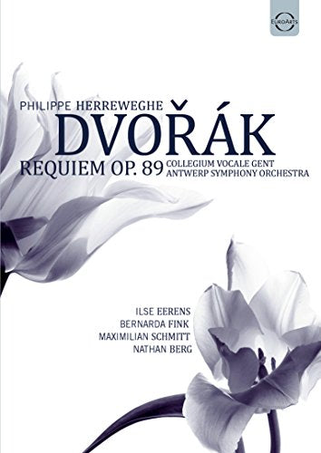 DVD cover for Dvorák's Requiem, featuring white tulip imagery.