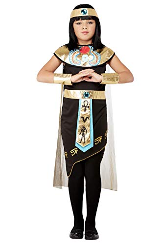 Smiffys 71051M Deluxe Egyptian Princess Costume, Girls, Black, M - Age 7-9 years