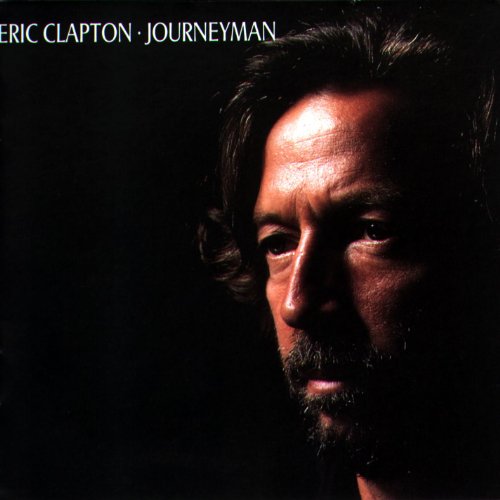 Close-up portrait of Eric Clapton on the album cover for "Journeyman".