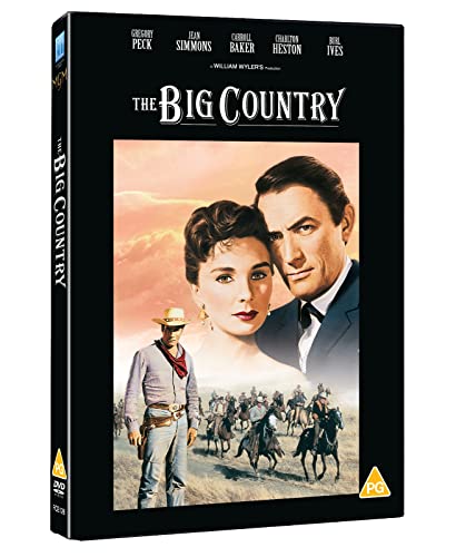 DVD cover for “The Big Country” featuring Gregory Peck and Jean Simmons.