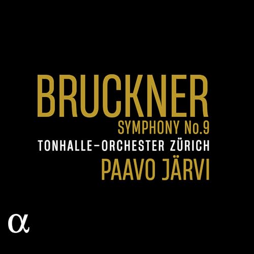 CD cover: gold text "Bruckner Symphony No.9" on a black background.