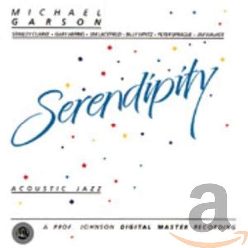 CD cover for Michael Garson’s “Serendipity” with colorful dots and script text.
