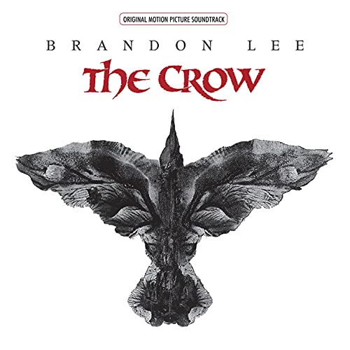 “The Crow” soundtrack cover: a black crow illustration with a human face.