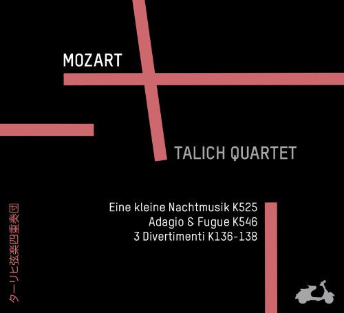 CD cover for Talich Quartet performing Mozart, with abstract red lines.