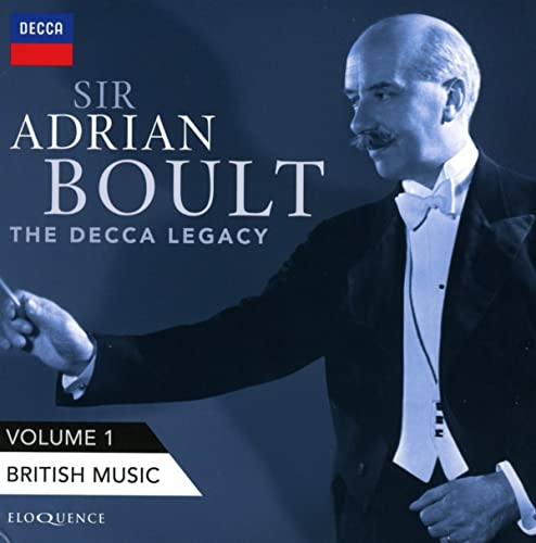 CD cover featuring portrait of conductor Sir Adrian Boult in formal wear.
