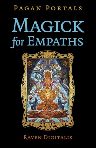 Book cover titled Pagan Portals Magick for Empaths featuring ornate gold frame and illustration.