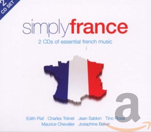 CD cover for “Simply France” featuring a map of France in its colors.