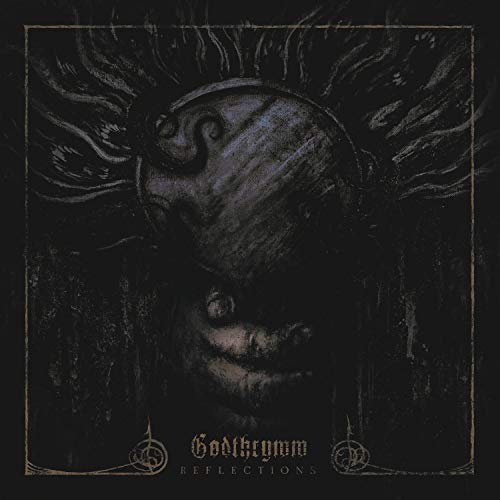 Dark album cover with a textured, swirling design and obscured face.