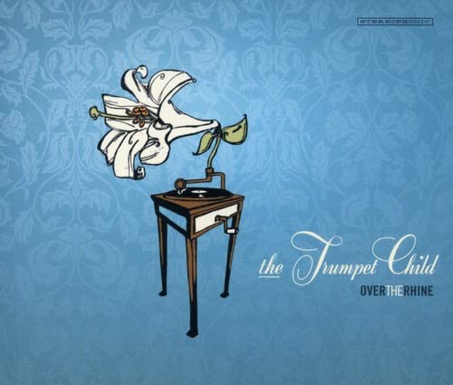 CD cover: vintage gramophone with a lily, blue patterned background.