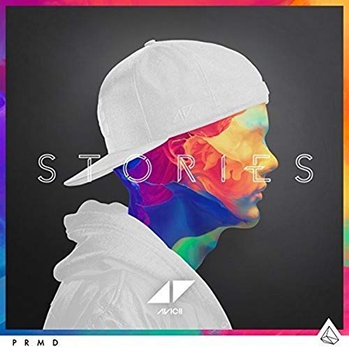 Avicii "Stories" CD cover: profile of a man with colorful, blurred face.