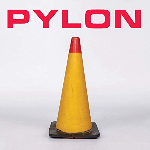 Album cover for Pylon featuring a yellow and red traffic cone.