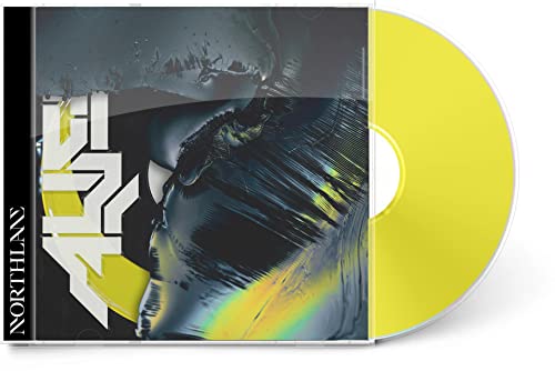 Northlane’s “Alien” CD case with yellow disc, abstract blue and white cover art.