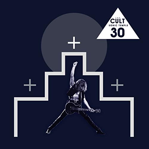 The Cult - Sonic Temple" CD cover with a guitarist and geometric design.