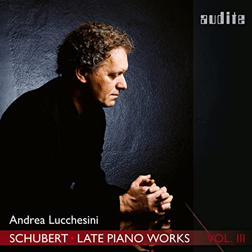 CD cover featuring pianist Andrea Lucchesini in profile, dark background.