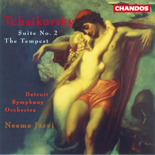 CD cover for Tchaikovsky’s Suite No. 2 and The Tempest, painting of figures.