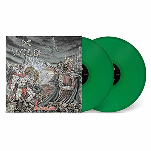 X-Wild “Savageland” vinyl record with green discs and fantasy artwork.