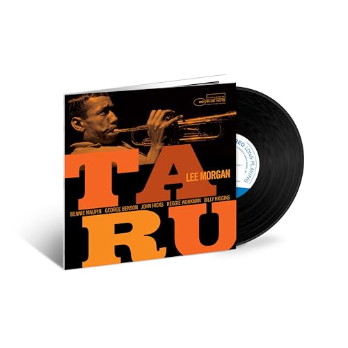 Lee Morgan's "Taru" vinyl record with trumpet player portrait.