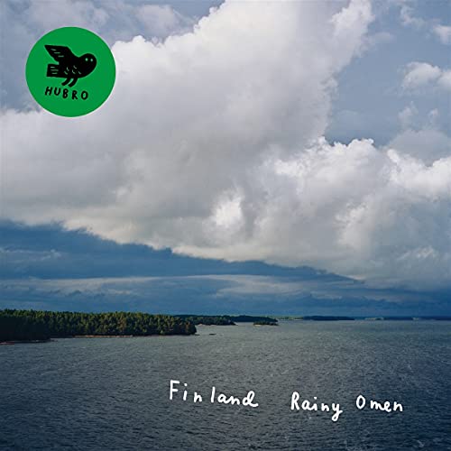Album cover: seascape with cloudy sky, text "Finland Rainy Omen", and bird logo.