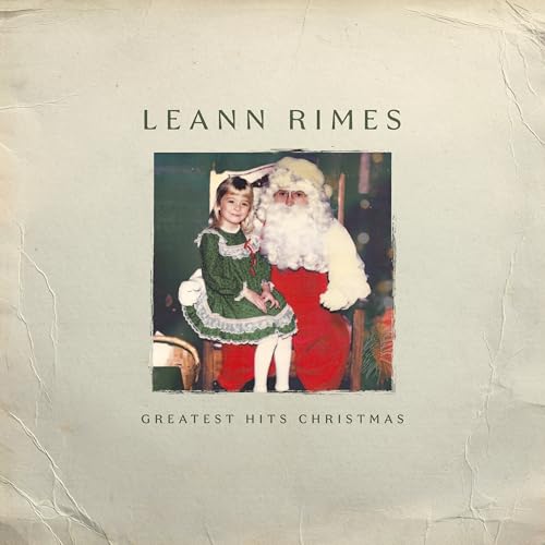 Leann Rimes Christmas CD cover with a childhood photo of Rimes and Santa.