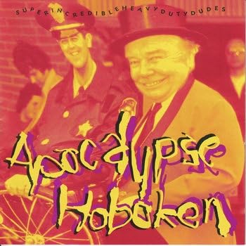 Album cover featuring three smiling men, one in a police uniform.