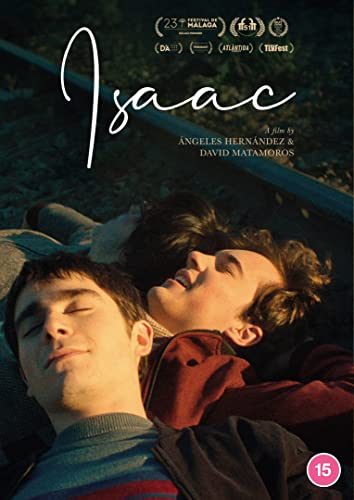 DVD cover for "Isaac" featuring two young men lying on train tracks.