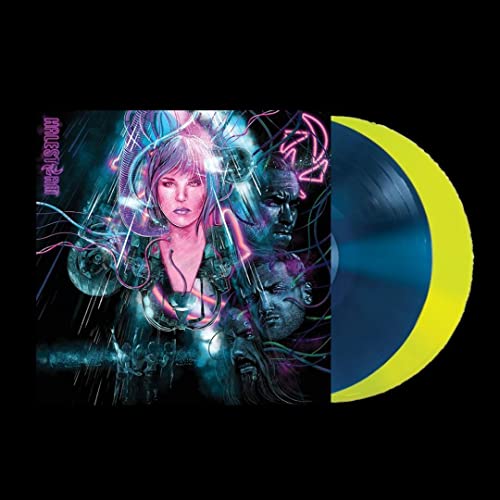 Halestorm vinyl record with album art featuring a woman and blue disc.
