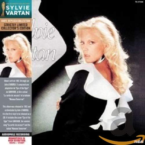 Sylvie Vartan CD cover, blonde woman in black and white, side portrait.