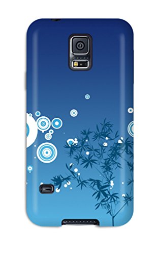 Blue CD case with abstract floral and circular designs.