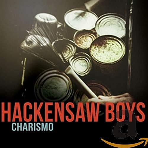 CD cover for Hackensaw Boys’ “Charismo” featuring stacked metal cans.