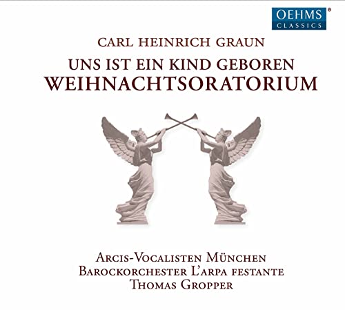 CD cover for Carl Heinrich Graun’s Christmas Oratorio, with angels.