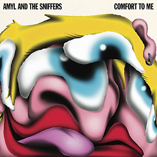 Vinyl record sleeve with album artwork and black text on a colored background.
