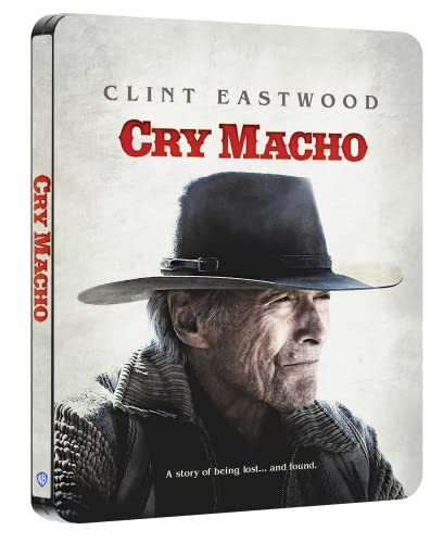 Blu-ray case for “Cry Macho” featuring Clint Eastwood in a hat.