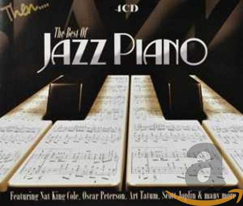 CD cover for “Best of Jazz Piano” with piano keys and sheet music.