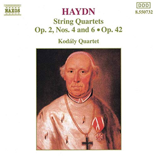 CD cover featuring a portrait of composer Joseph Haydn and text details.
