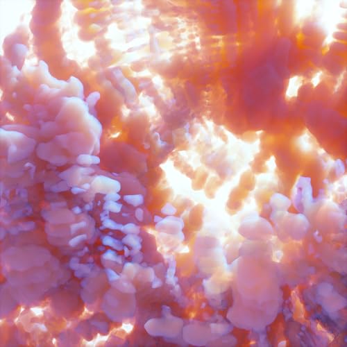 Abstract swirling paint in shades of pink, orange, and white.
