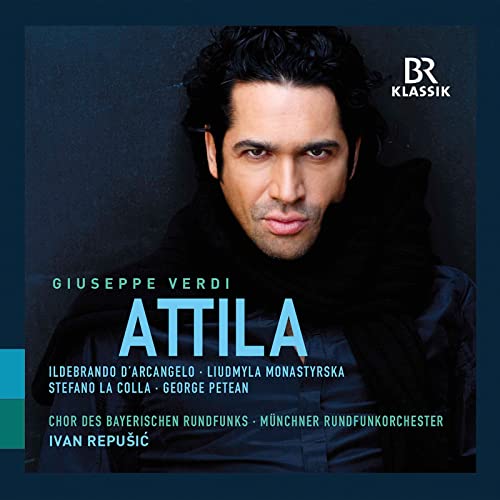 CD cover for Verdi’s “Attila” featuring a portrait of a man.