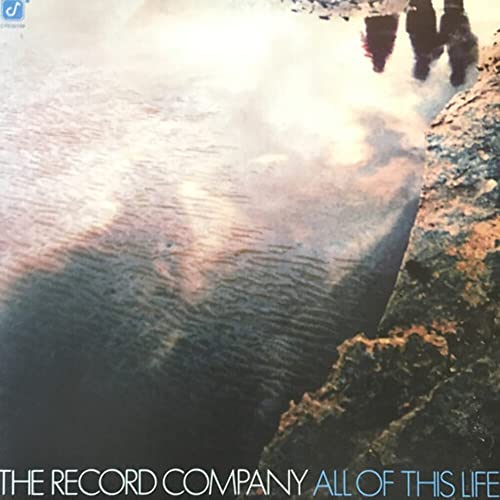 Vinyl record cover with a blurred water reflection and band name.